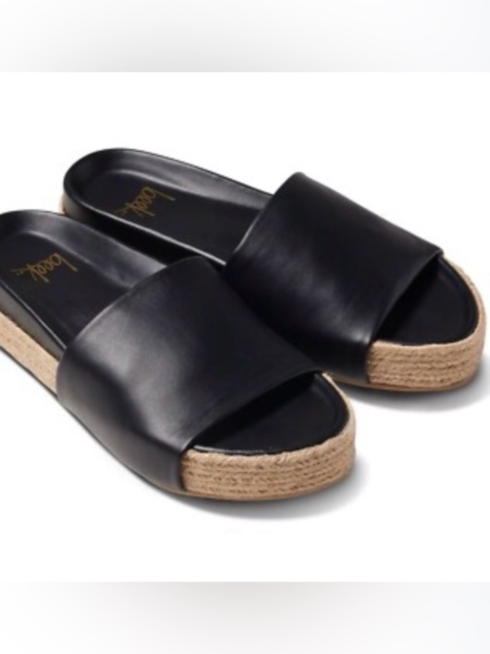 🆕Beek Pelican Jute Platform Slide Sandals Black